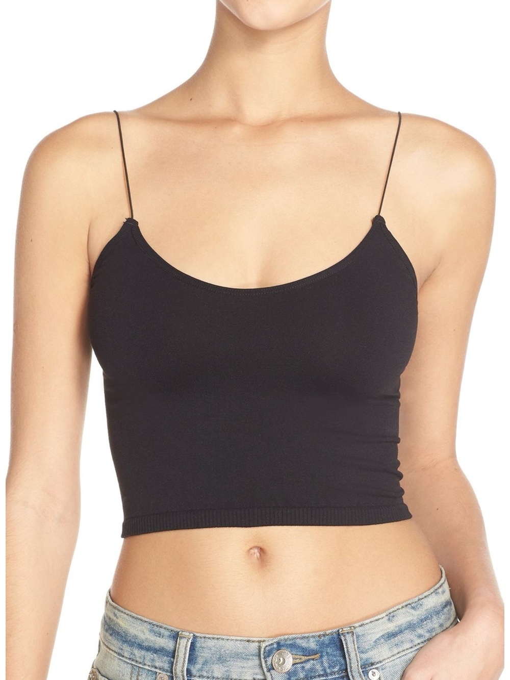Free People Black Intimately FP Crop Camisole M/L - Picture 1 of 4
